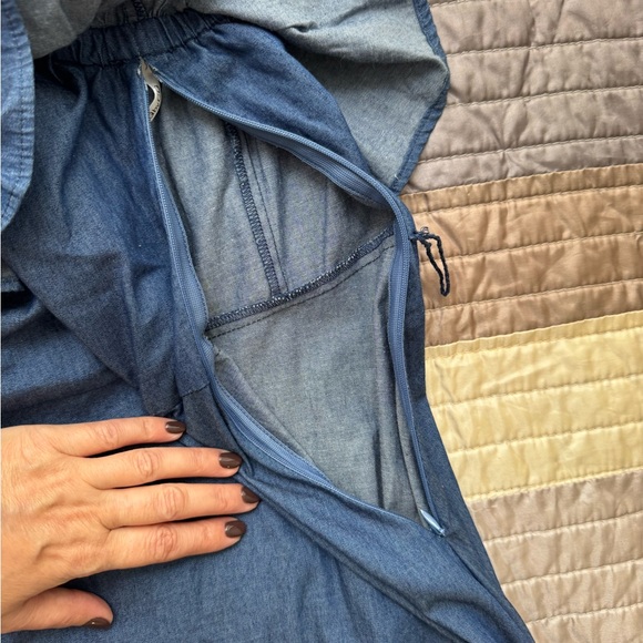 Denim Ruffled High-Low Dress - Picture 4 of 6